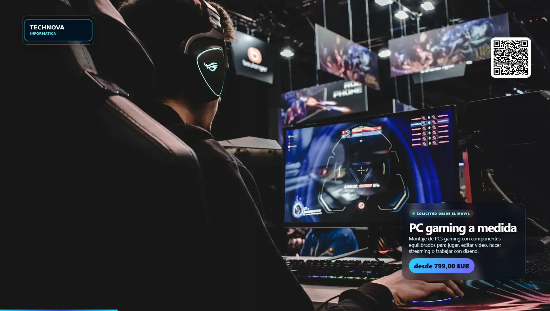 Kiosko VIVEOTV para tienda informática con PC gaming
